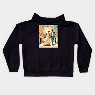 Street Tango Dancing Argentina Vintage Tourism Poster Kids Hoodie